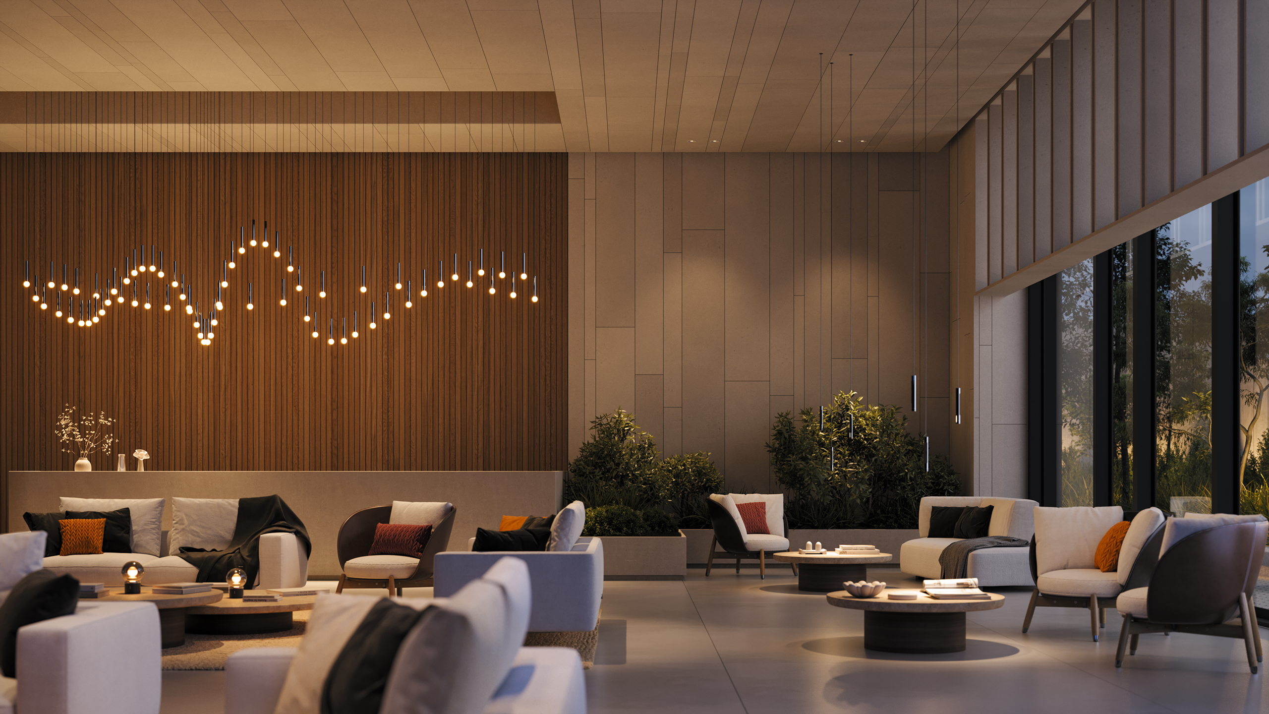 Coro moon sospeso CGI Hospitality Lobby