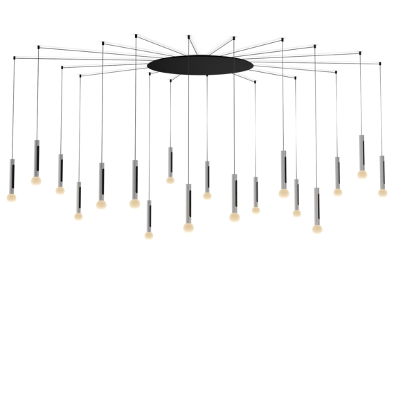 Luminaire in matt silver matt black