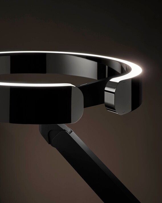 Gioia lettura head in dark chrome schwarzer body